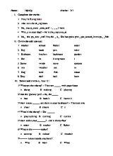 Đề ôn Tiếng Anh Lớp 3